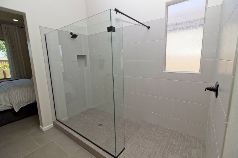 Minimalist Shower with Recessed Shelves